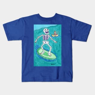 Surfing Skeleton Kids T-Shirt